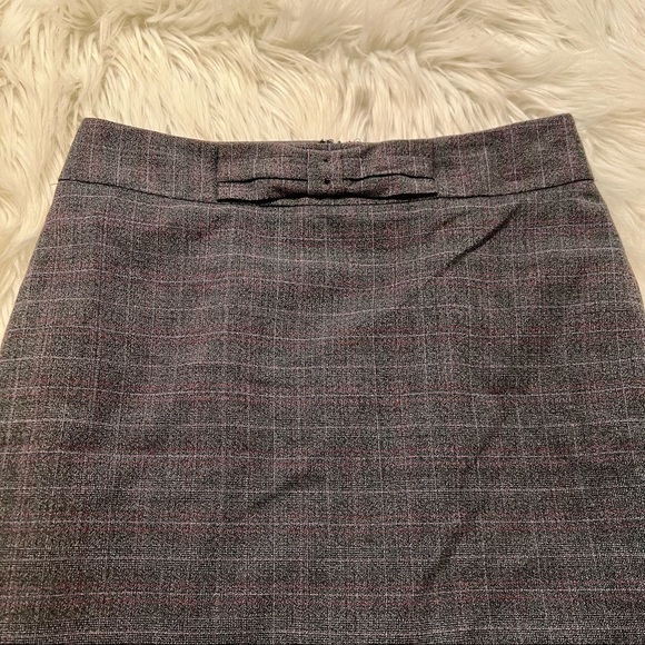 Loft Mini Pencil Skirt Dark Gray Plaid - Picture 5 of 10